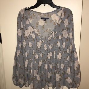 american eagle, long sleeve, boho shirt